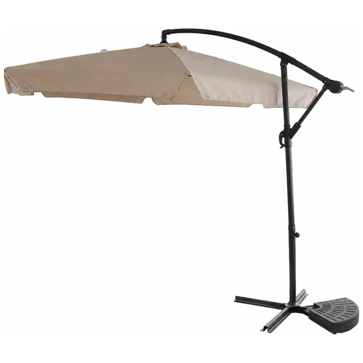 Parasol ogrodowy LUARO duży składany z wysięgnikiem 290cm beżowy - obrazek 10
