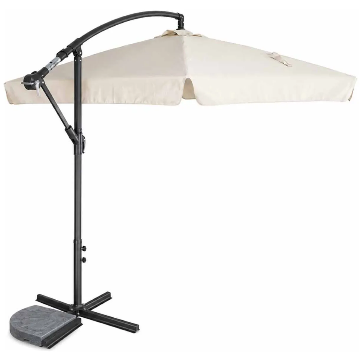 Parasol ogrodowy LUARO duży składany z wysięgnikiem 290cm beżowy - obrazek 11