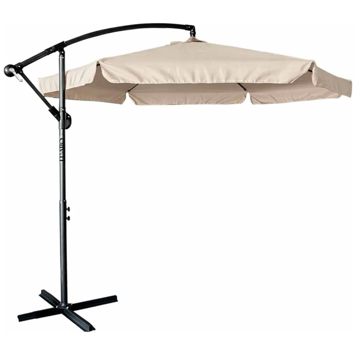 Parasol ogrodowy LUARO duży składany z wysięgnikiem 290cm beżowy - obrazek 5