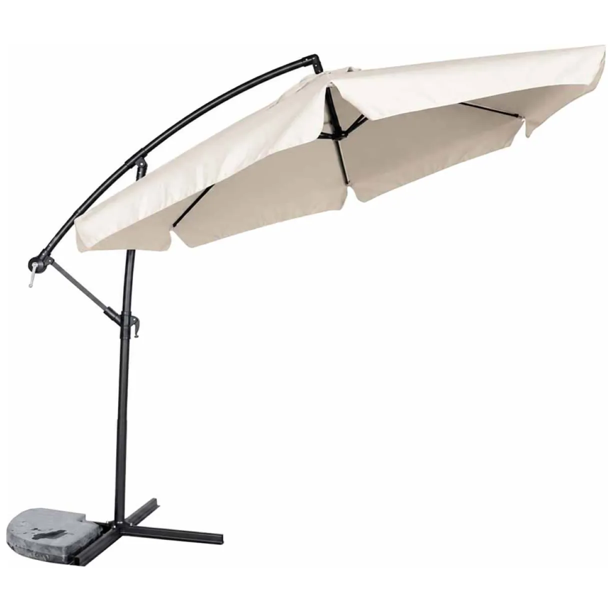Parasol ogrodowy LUARO duży składany z wysięgnikiem 290cm beżowy - obrazek 8