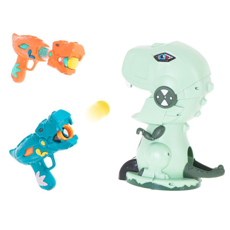 Głodny dinozaur strzelanie do celu gra zręcznościowa zestaw 2 pistolety na kulki 20 kul - obrazek 5