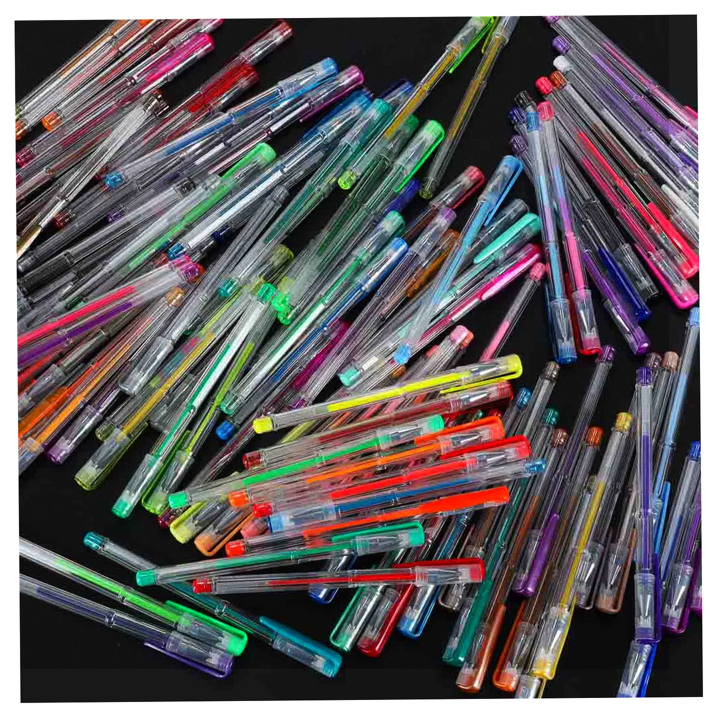 Długopisy żelowe kolorowe w etui 100 sztuk + 100 wkładów - obrazek 11