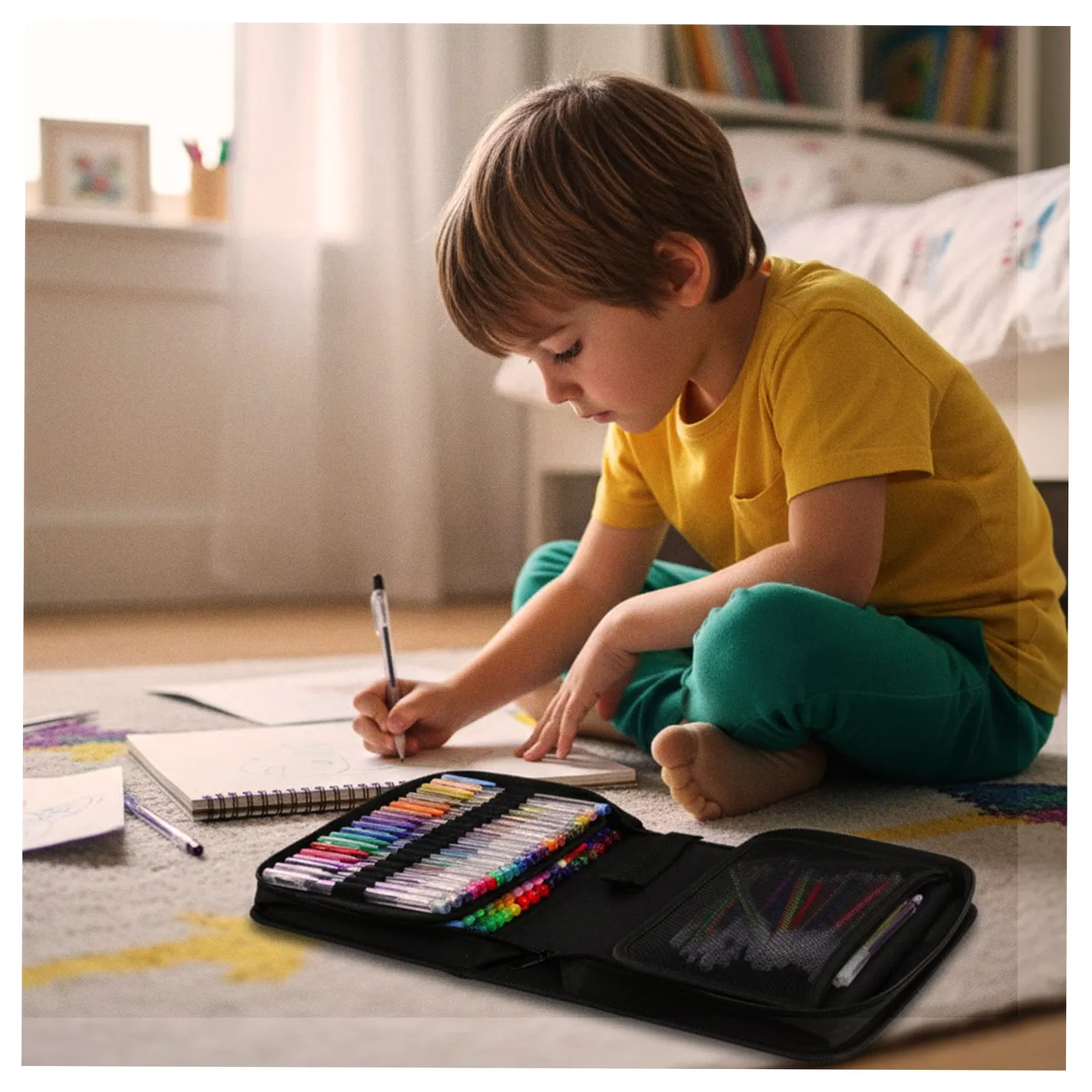 Długopisy żelowe kolorowe w etui 100 sztuk + 100 wkładów - obrazek 14