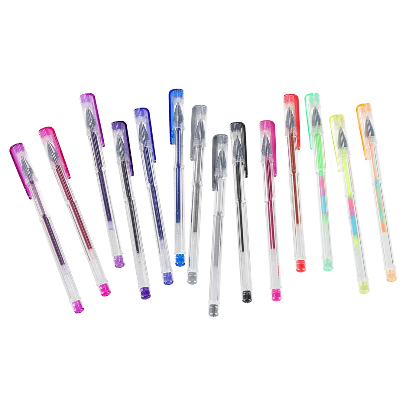 Długopisy żelowe kolorowe w etui 100 sztuk + 100 wkładów - obrazek 5