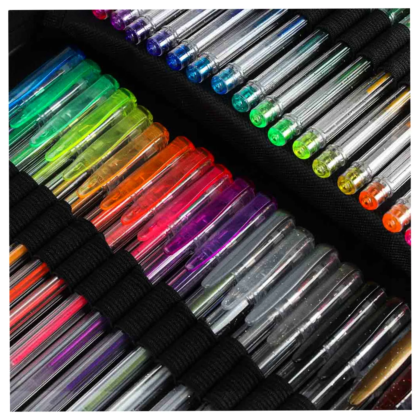 Długopisy żelowe kolorowe w etui 100 sztuk + 100 wkładów - obrazek 8