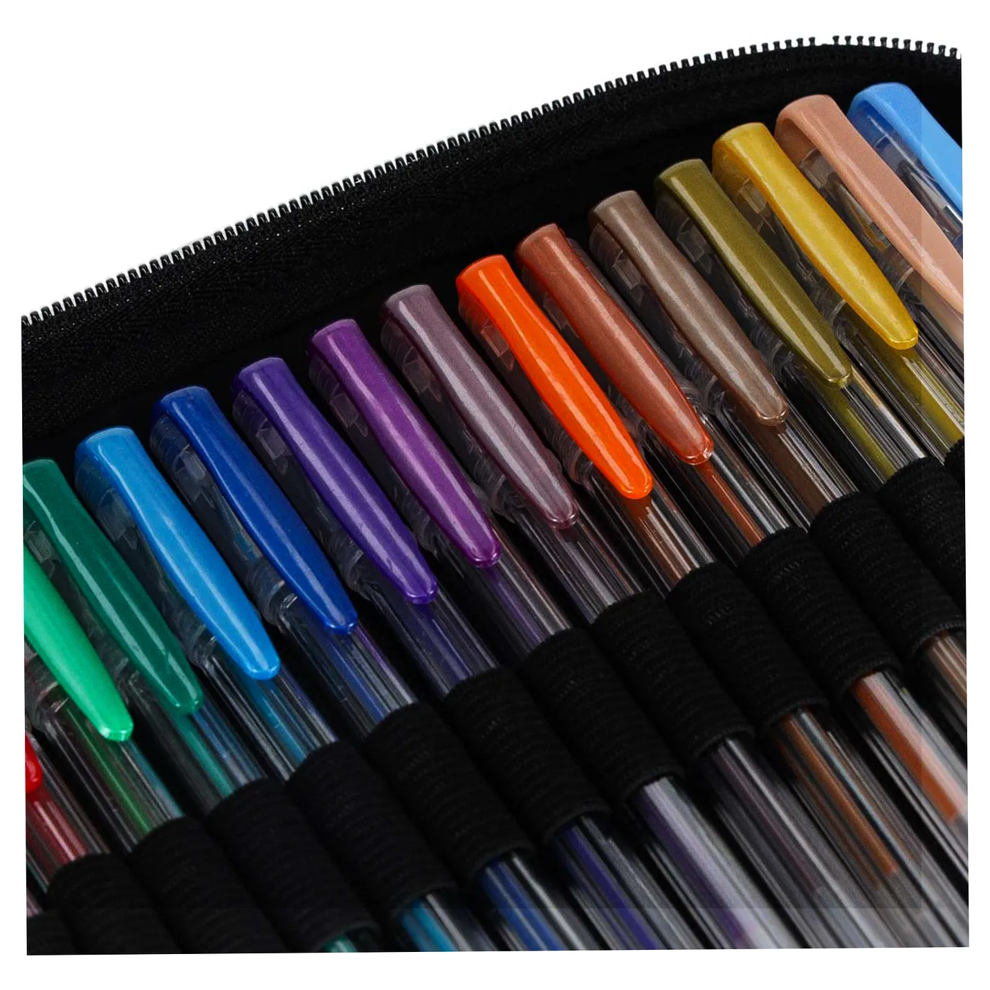 Długopisy żelowe kolorowe w etui 100 sztuk + 100 wkładów - obrazek 10