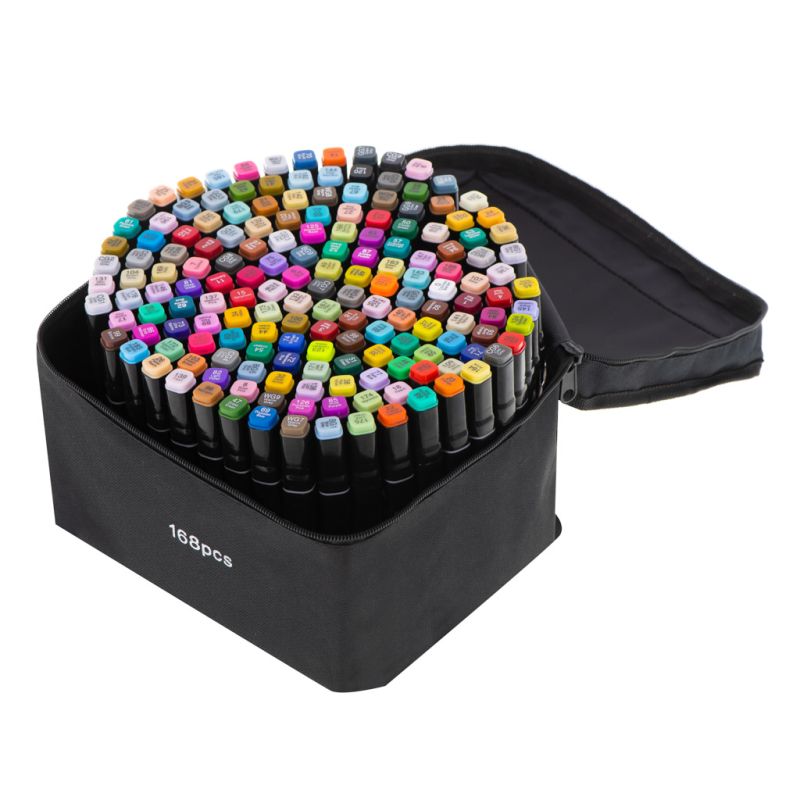 Markery dwustronne alkoholowe w etui 168 sztuk - obrazek 9