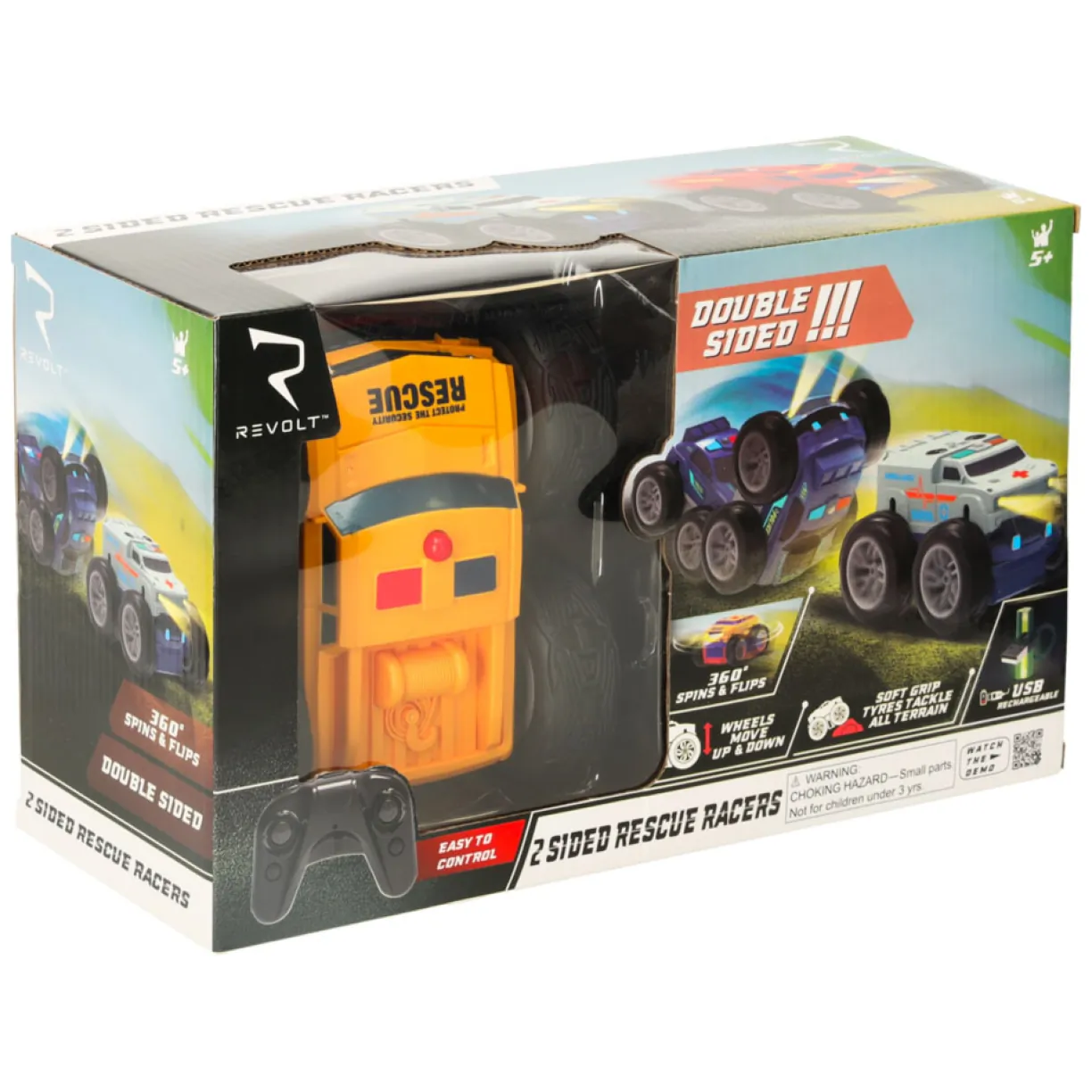 Samochód auto na pilota Revolt 2 Sided Rescue Racer mega transformacja obrót 360 4WD - obrazek 10