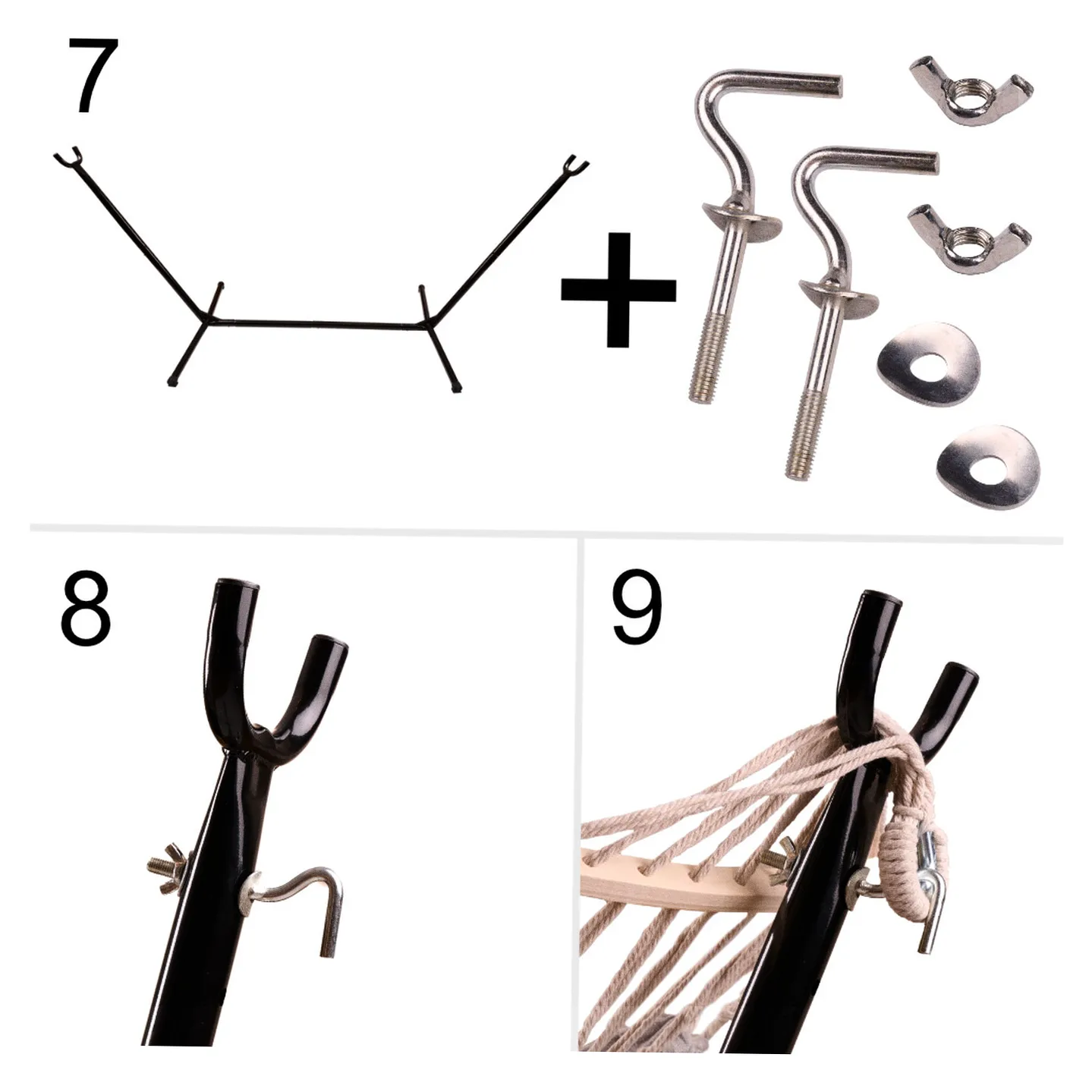 Hamak ogrodowy ze stelażem huśtawka duża mocna pokrowiec 247cm 100kg - obrazek 6