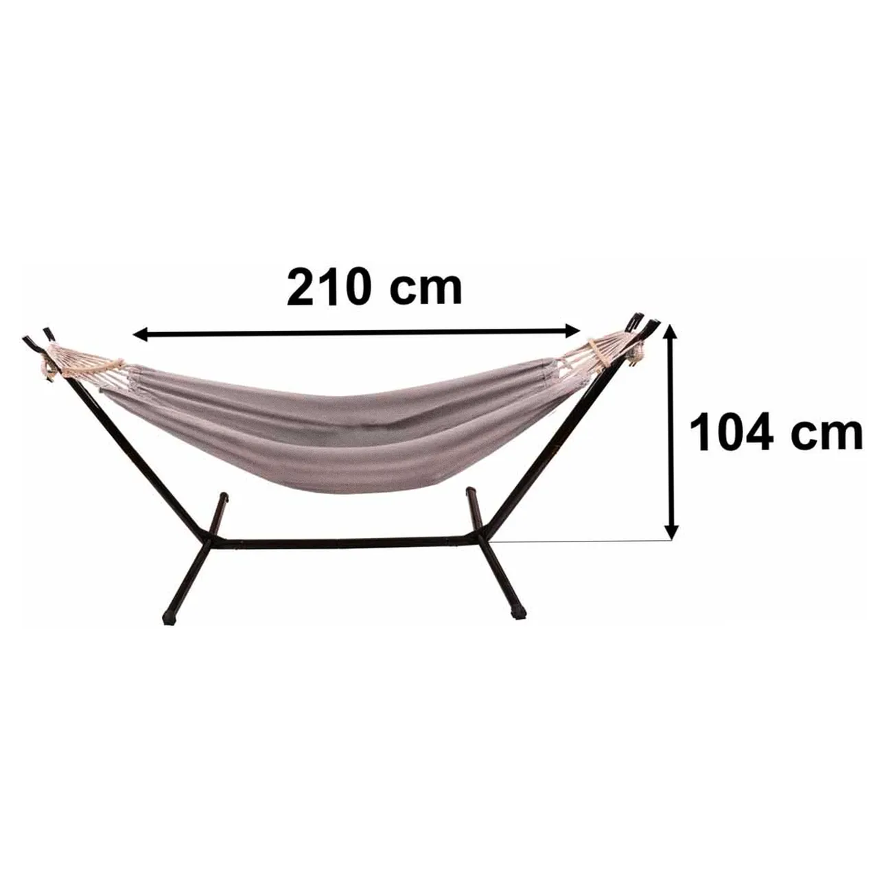 Hamak ogrodowy ze stelażem huśtawka duża mocna pokrowiec 247cm 100kg - obrazek 7