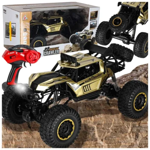 Samochód zdalnie sterowany 2,4GHz 1:8 51cm metal złoty