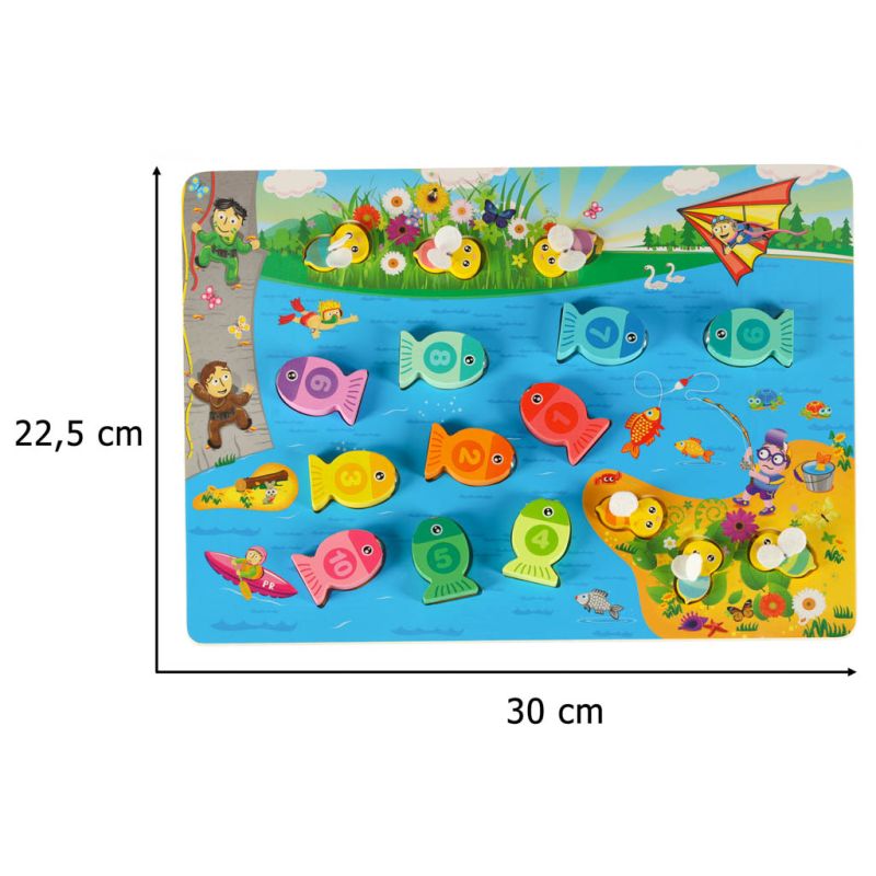 Gra drewniana rybki łowienie rybek na magnes pszczółki montessori - obrazek 10