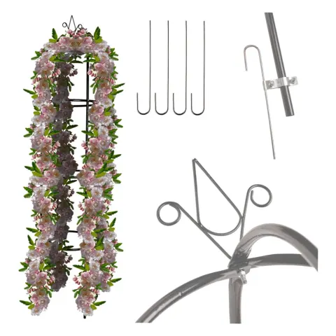 Pergola ogrodowa LUARO kolumnowa słup kolumna dzwon stojak na róże kwiaty pnące metalowa 195 cm