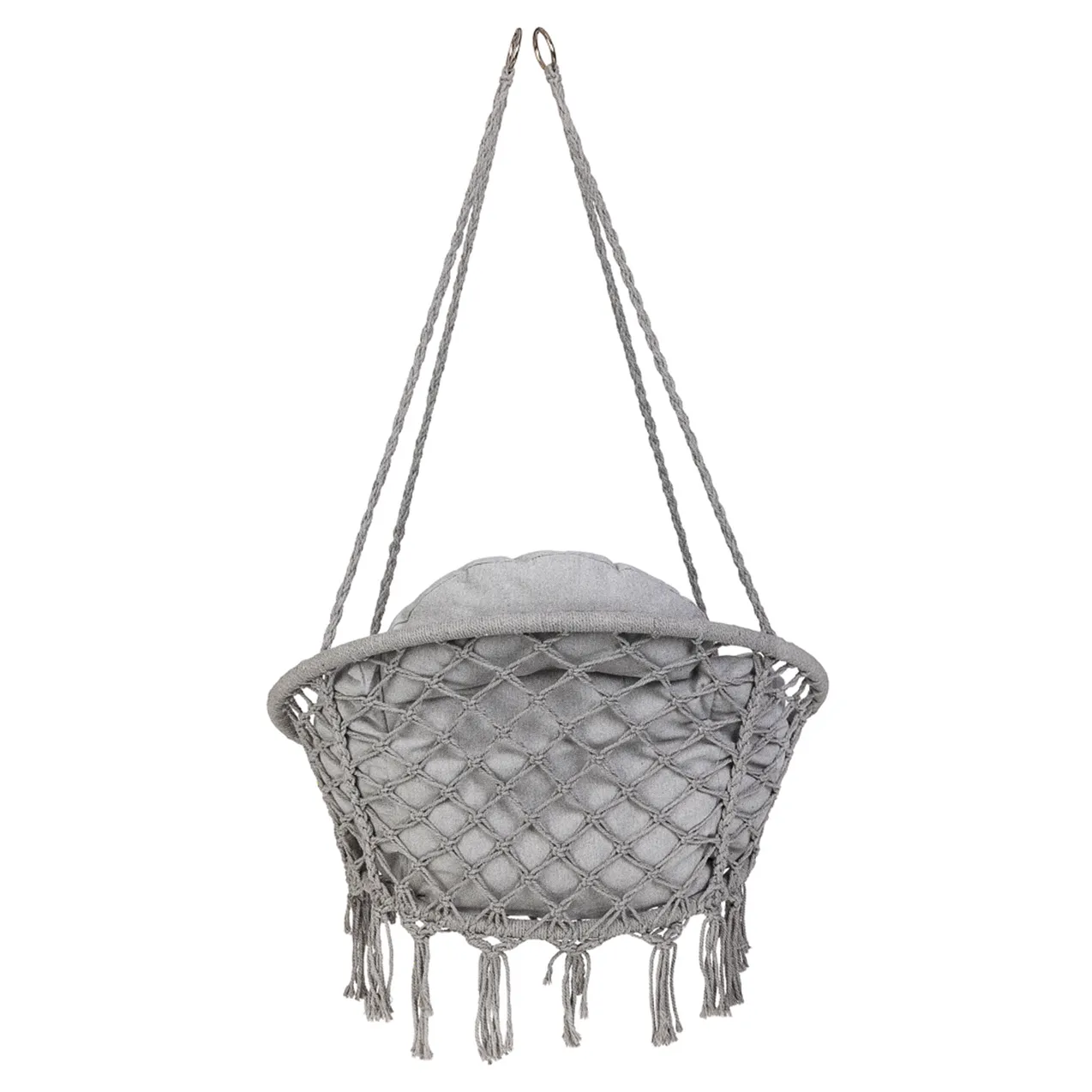 Huśtawka ogrodowa LUARO bocianie gniazdo z poduszką XXL szare 80cm 150kg