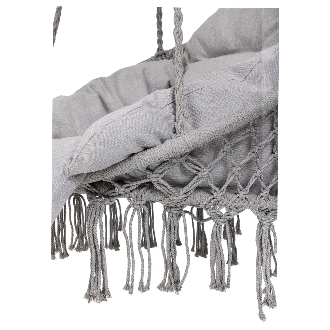 Huśtawka ogrodowa LUARO bocianie gniazdo z poduszką XXL szare 80cm 150kg - obrazek 5