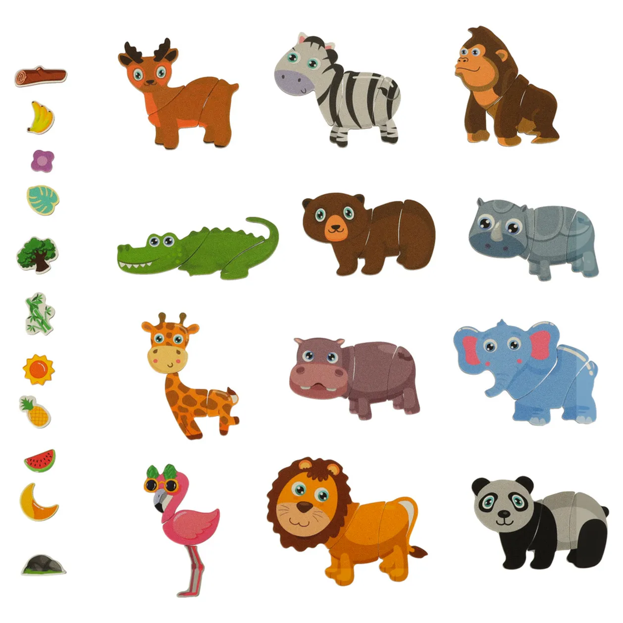 Książeczka magnetyczna układanka puzzle na magnes zwierzęta safari 47el. - obrazek 5