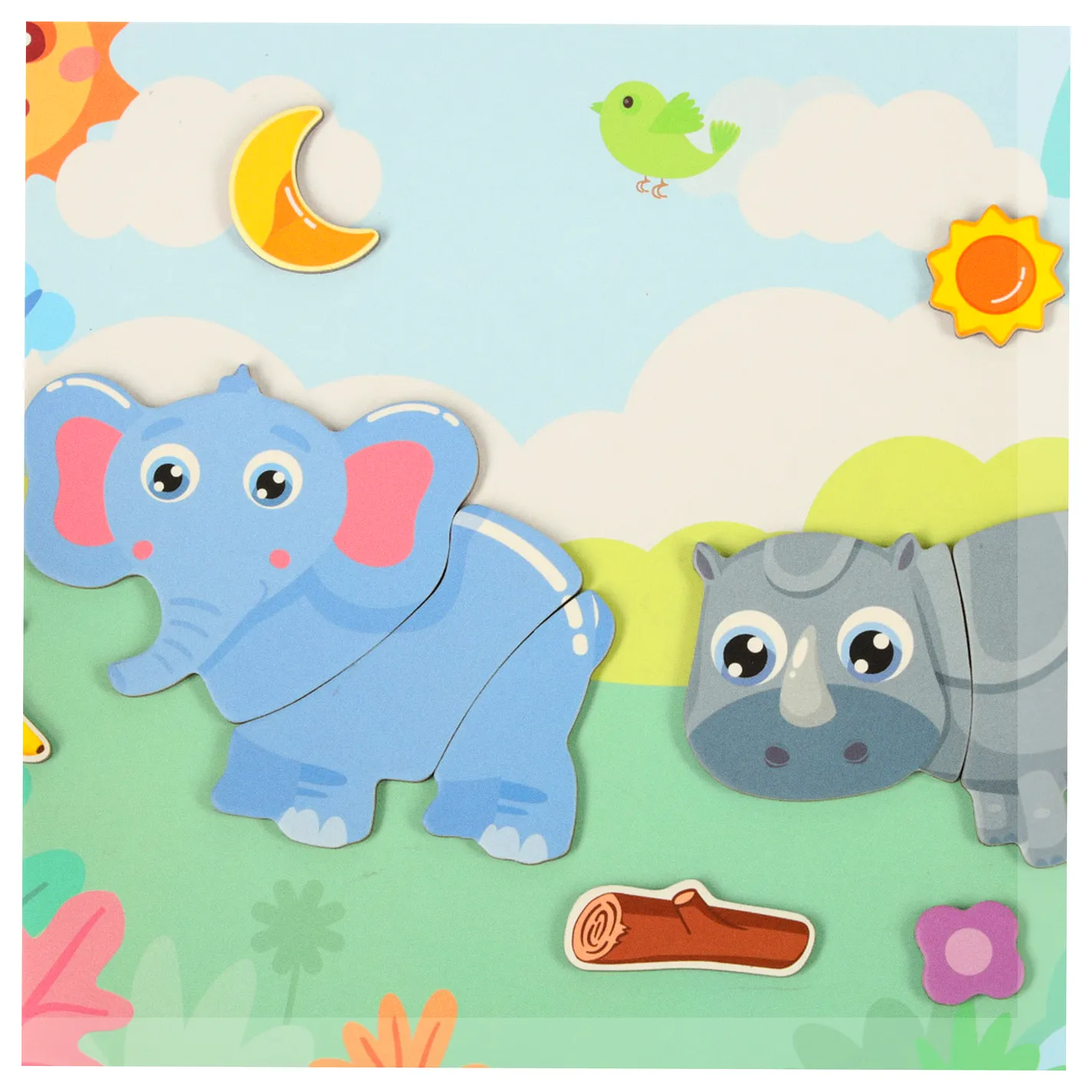 Książeczka magnetyczna układanka puzzle na magnes zwierzęta safari 47el. - obrazek 6