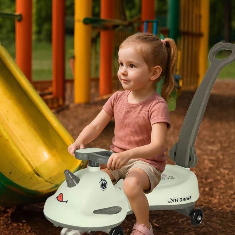 Jeździk grawitacyjny LED Swing FIX S1 skuter z rączką szary max 65kg - obrazek 11