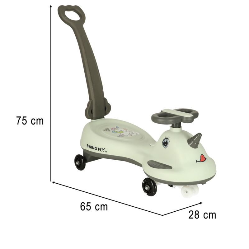 Jeździk grawitacyjny LED Swing FIX S1 skuter z rączką szary max 65kg - obrazek 12