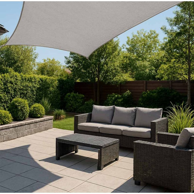 Żagiel przeciwsłoneczny LUARO ogrodowy tarasowy wodoodporny 4x3m prostokątny szary - obrazek 9