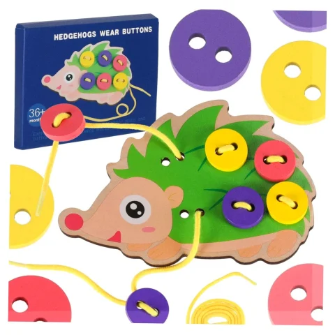 Zestaw edukacyjny do nauki szycia guzików jeż jeżyk