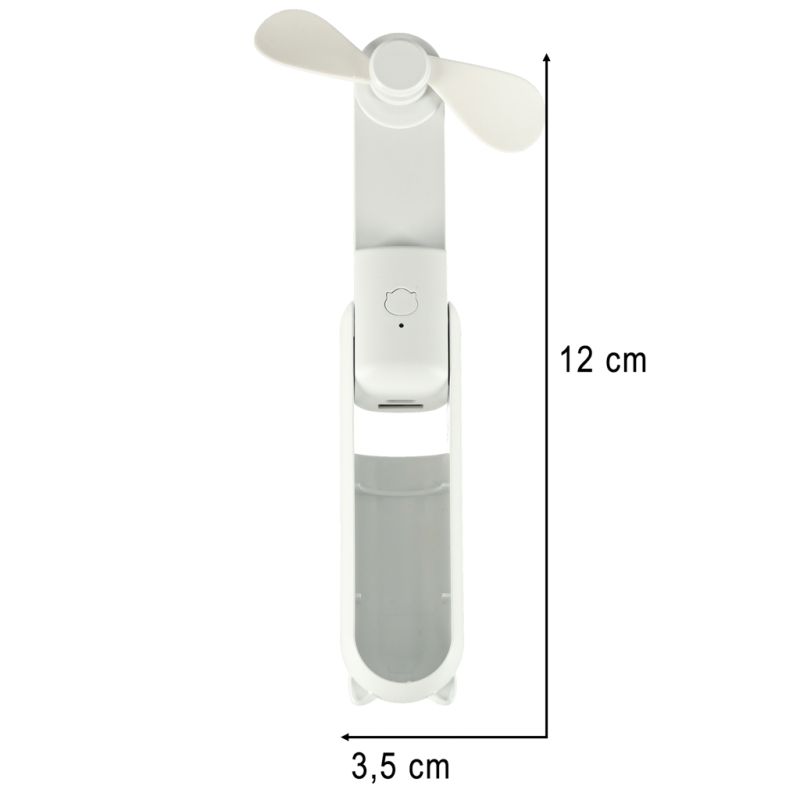 Wiatrak biurkowy wentylator mini ręczny składany wiatraczek przenośny USB biały - obrazek 14
