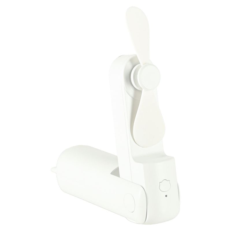 Wiatrak biurkowy wentylator mini ręczny składany wiatraczek przenośny USB biały - obrazek 5