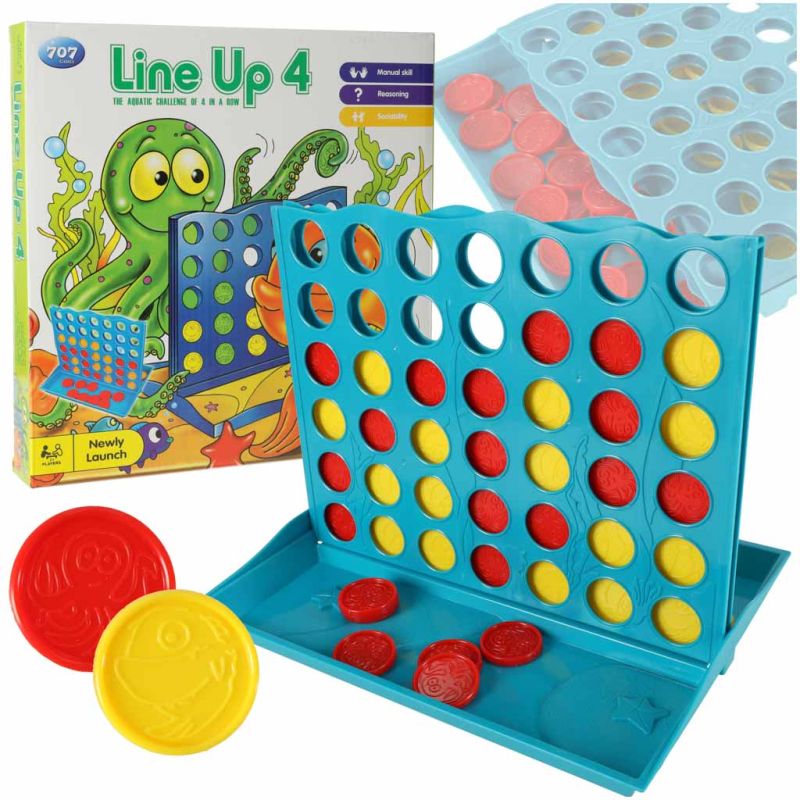 Gra logiczna planszowa szczęśliwa czwórka cztery w rzędzie 25x19x20 cm - obrazek 8