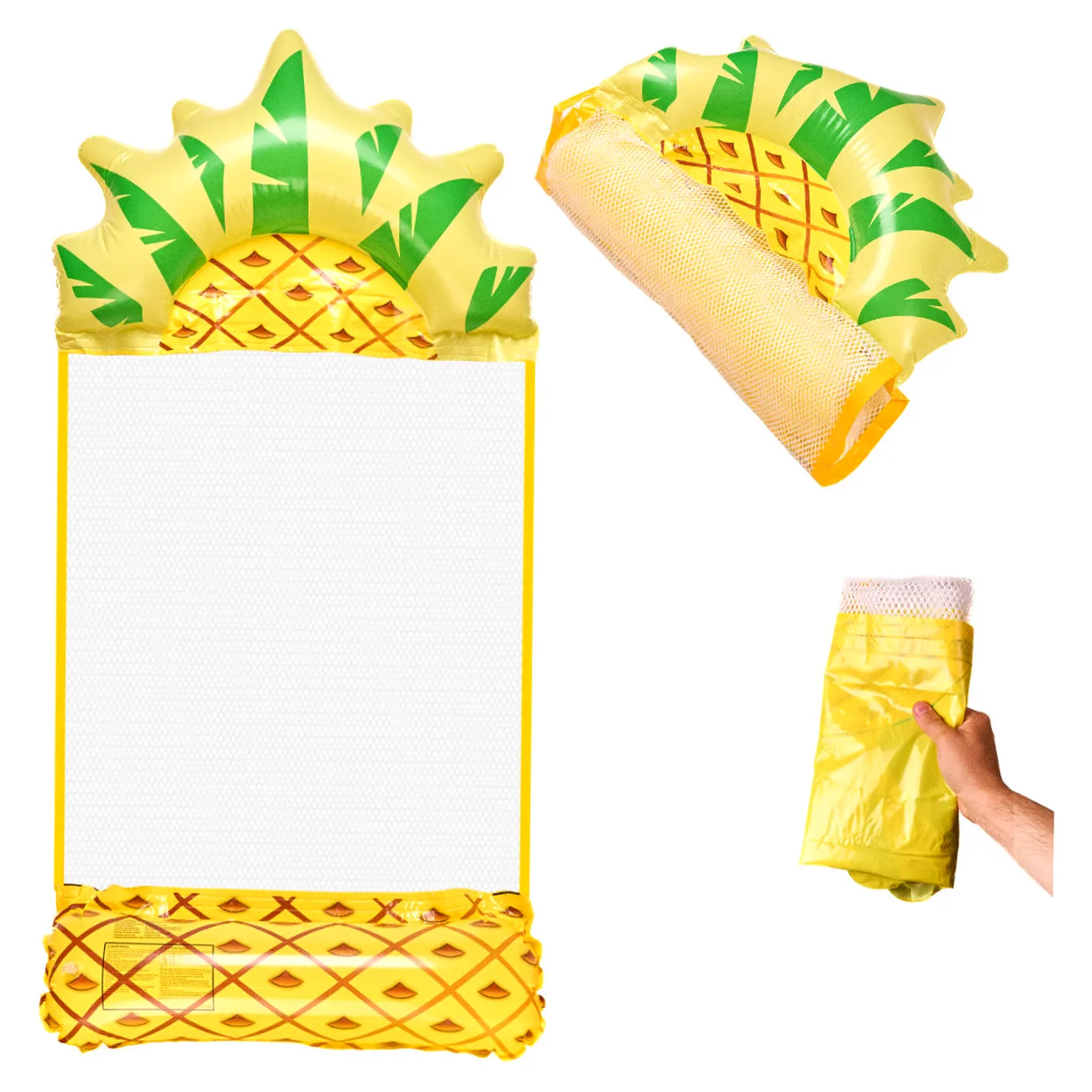 Materac dmuchany plażowy hamak wodny leżak fotel krzesło do pływania basenu ananas