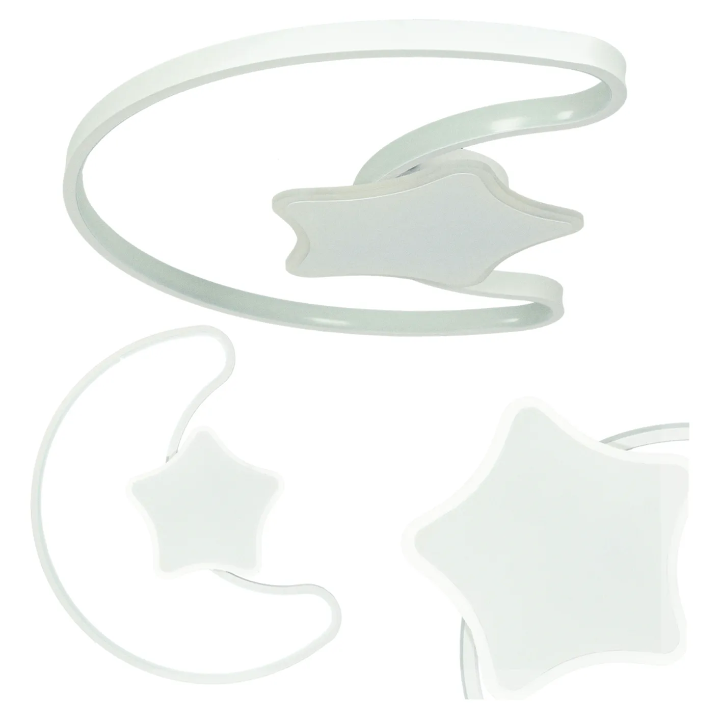 Lampa LED sufitowa plafon do pokoju dziecięcego ściemniana + pilot księżyc biała - obrazek 6