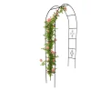 Pergola ogrodowa metalowa łuk uchwyt na róże kwiaty pnącza 240cm zielony
