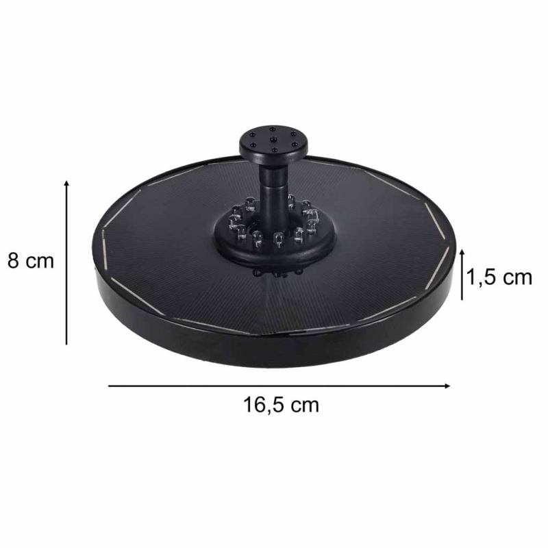 Fontanna solarna LUARO do oczka wodnego ogrodowa pompa pływająca LED RGB 16cm - obrazek 8