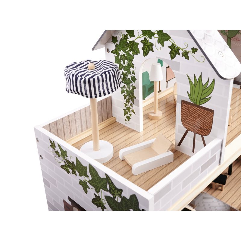 Domek dla lalek drewniany LULILO FLORO boho LED 78cm - obrazek 14