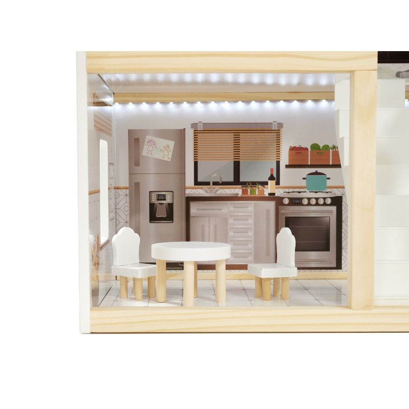 Domek dla lalek drewniany LULILO FLORO boho LED 78cm - obrazek 17