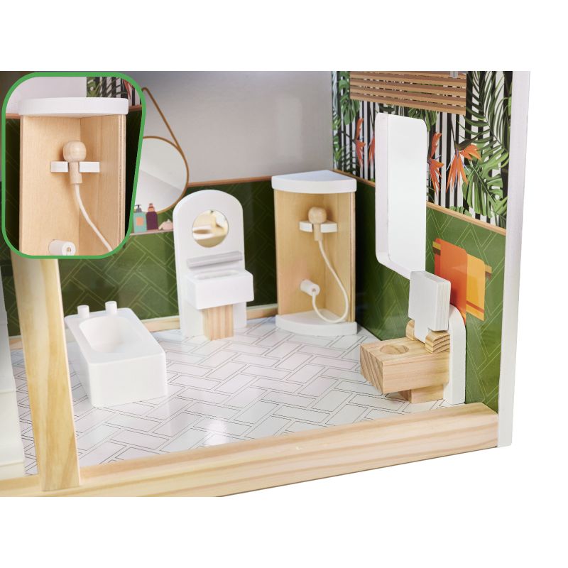 Domek dla lalek drewniany LULILO FLORO boho LED 78cm - obrazek 5