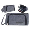 Piórnik szkolny dwukomorowy saszetka kosmetyczka rozkładany 3w1 szary
