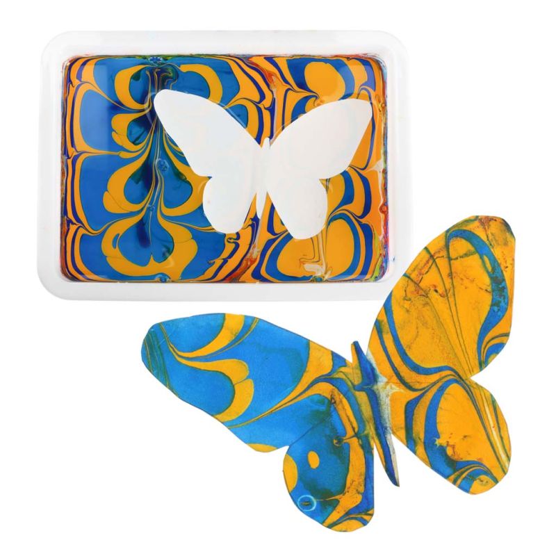 Malowanie na wodzie ebru zestaw kreatywny artystyczny akcesoria 12 kolorów - obrazek 11