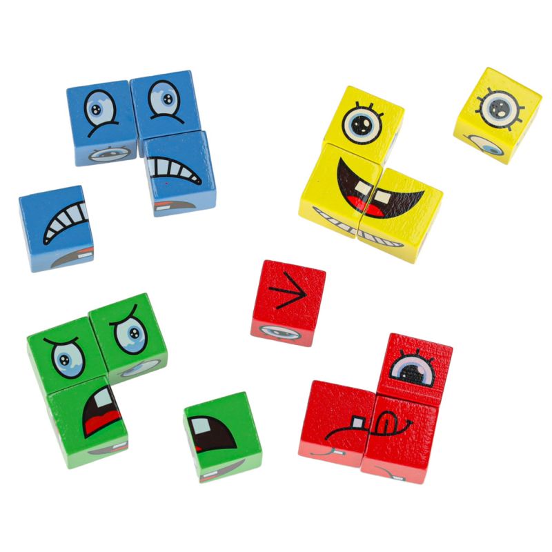 Klocki kreatywne montessori wyzwania zmieniające twarz emocje - obrazek 11