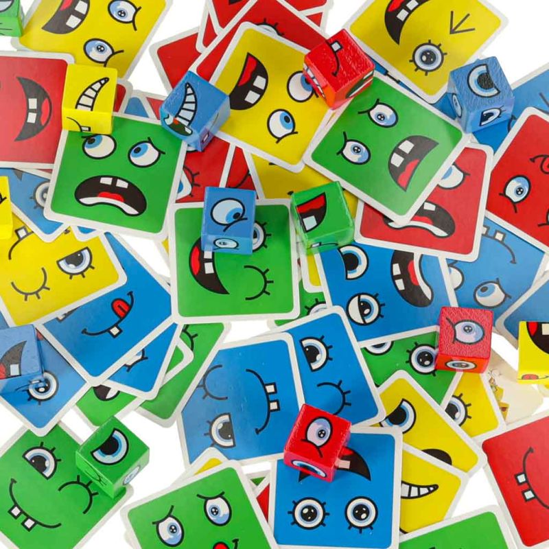 Klocki kreatywne montessori wyzwania zmieniające twarz emocje - obrazek 13
