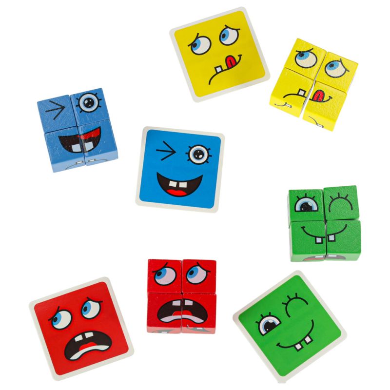 Klocki kreatywne montessori wyzwania zmieniające twarz emocje - obrazek 9
