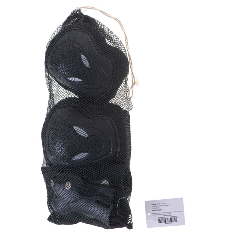 Ochraniacze RALLEX na kolana łokcie nadgarstki rolki rower hulajnogę zestaw czarne - obrazek 5