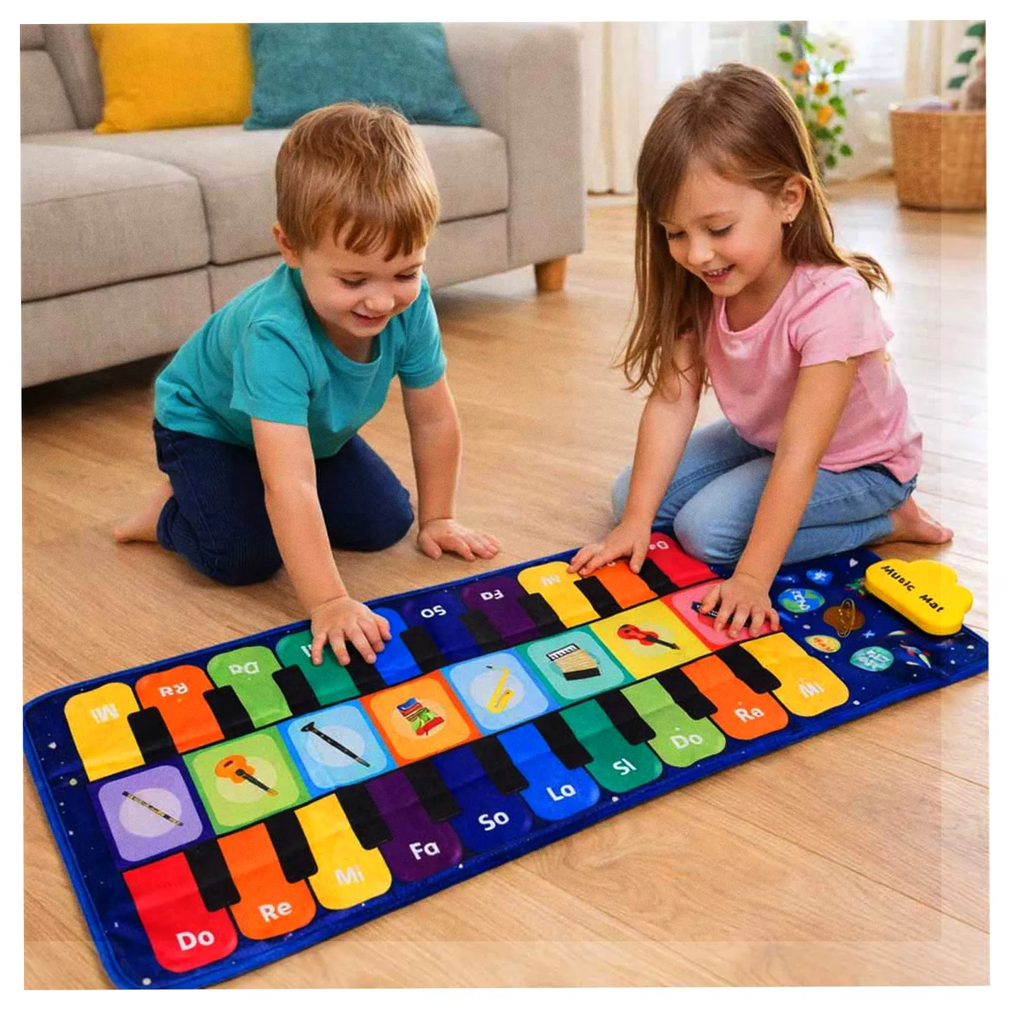 Mata do tańczenia dla dzieci interaktywna muzyczna 8 instrumentów 10 melodii - obrazek 9