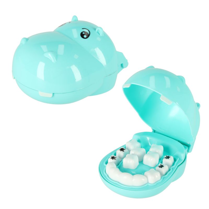 Dentysta zestaw lekarski hipopotam niebieski - obrazek 3