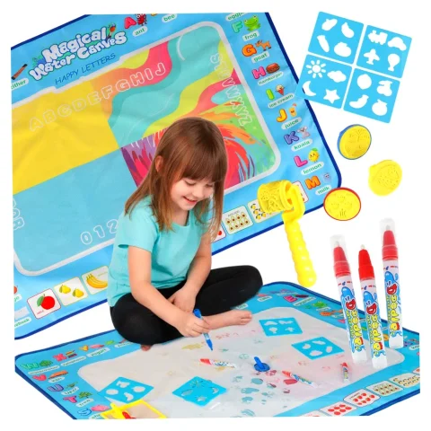 Mata wodna do malowania rysowania wodą mazaki pieczątki szablony wałek 100x80cm alfabet