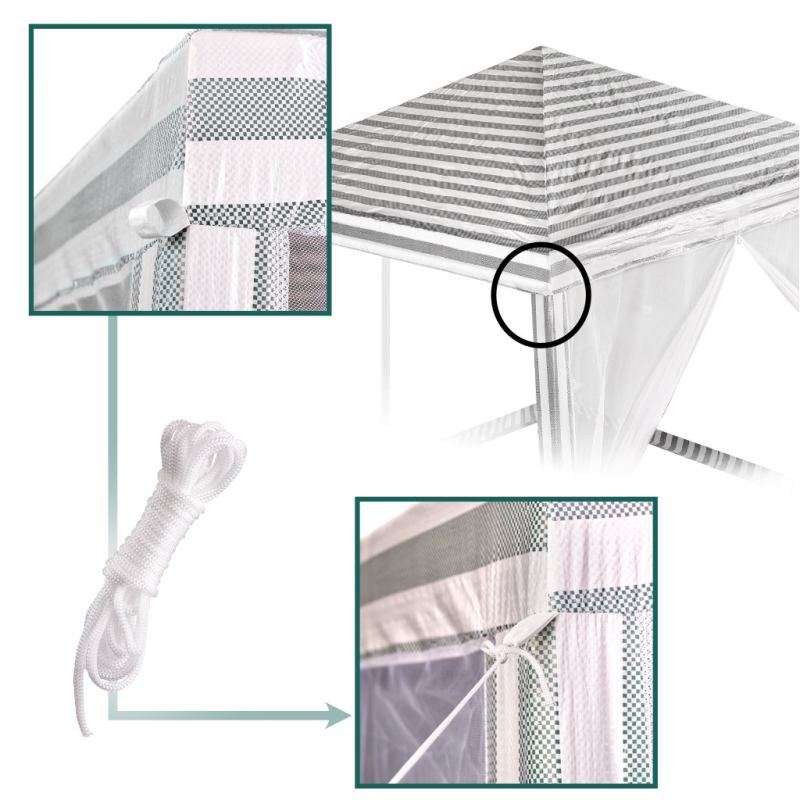 Pawilon ogrodowy namiot imprezowy handlowy altana z moskitierą biała 3 x 3m - obrazek 15