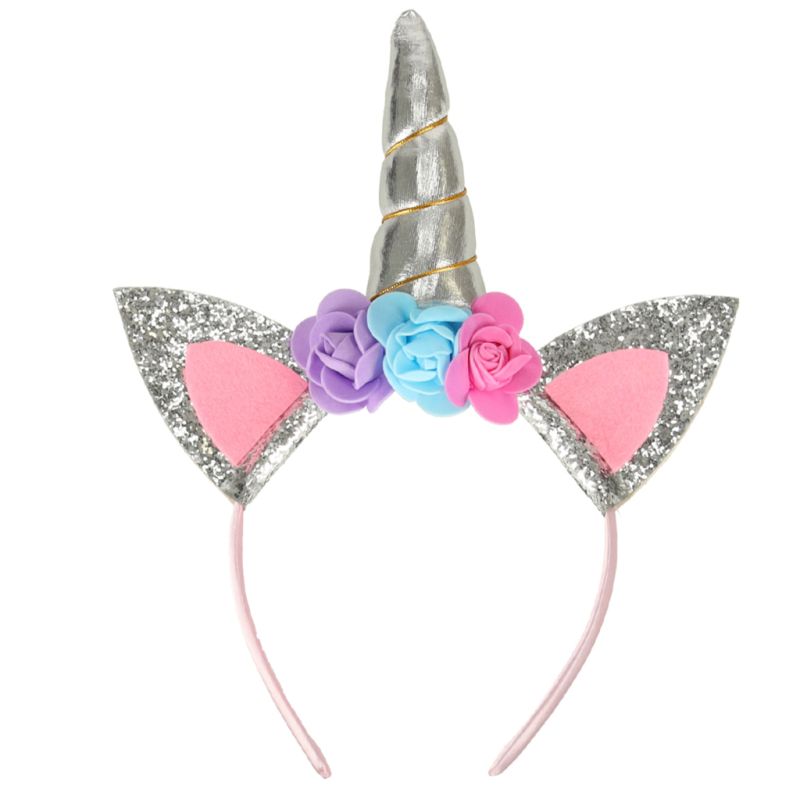 Kostium strój karnawałowy przebranie jednorożec spódnica opaska srebrny - obrazek 5