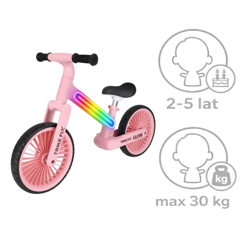 Rowerek biegowy Trike Fix Glow LED różowy - obrazek 13