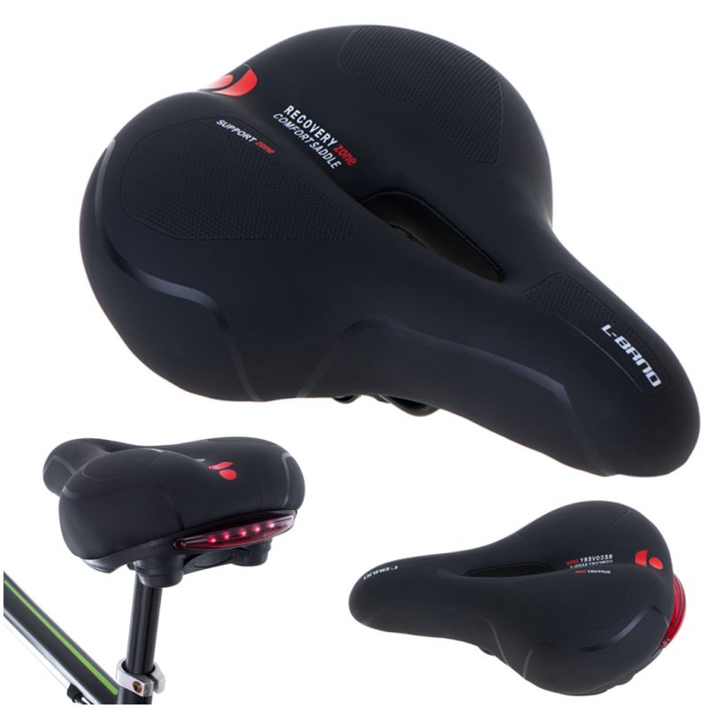 Siodełko rowerowe RALLEX sportowe wygodne pianka elastyczna lampka LED - obrazek 10
