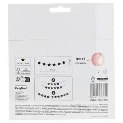 Baner napis na baby shower gwiazdki jasnoróżowe 290cm x 16