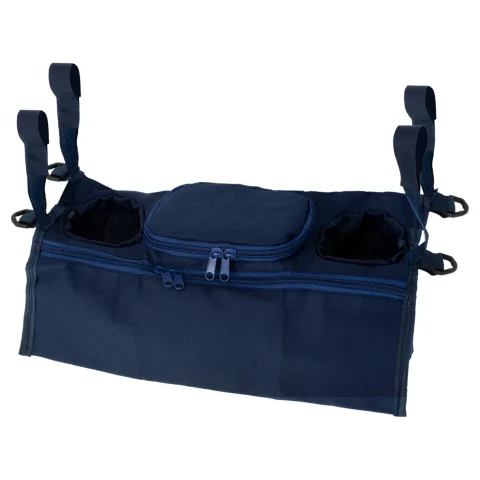 Organizer torba saszetka do wózka uchwyt na napoje butelkę granatowy